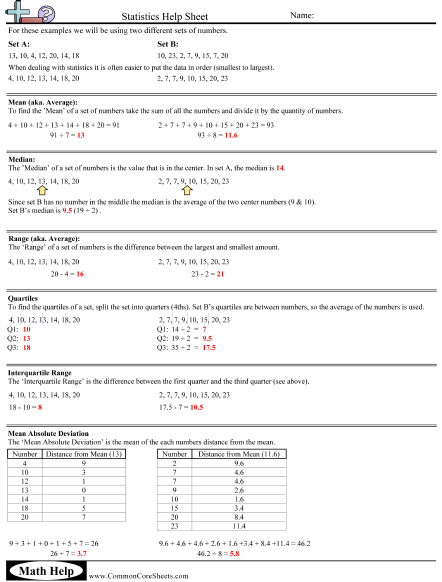 Statistics Worksheets | Free - Distance Learning, worksheets and more:  CommonCoreSheets
