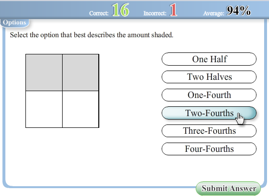 Interactive Worksheets - Finding Shaded Amount worksheet