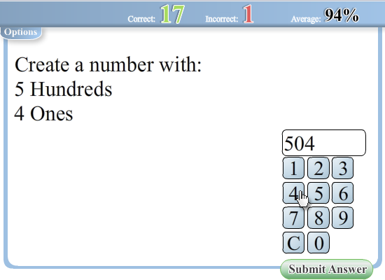 Interactive Worksheets - Creating Number with Place Value worksheet