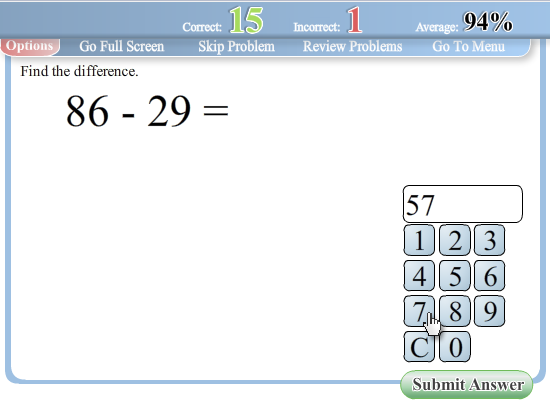 Interactive Worksheets - Subtracting within 100 worksheet