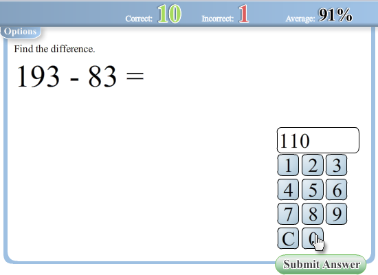 Interactive Worksheets - Adding and Subtracting within 1,000 worksheet