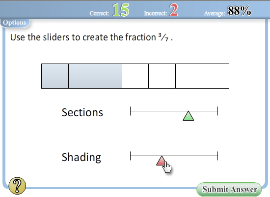 Interactive Worksheets - Creating Fractions worksheet