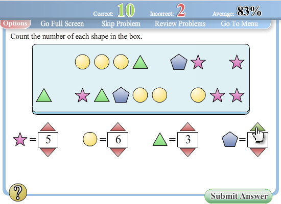 Interactive Worksheets - Counting Mixed Objects worksheet