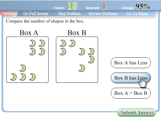 Interactive Worksheets - Comparing More or Less worksheet