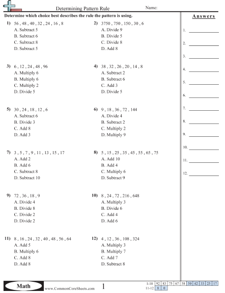 Patterns & Function Machine Worksheets | Free - Distance Learning ...