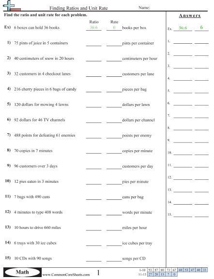 Ratio Worksheets | Free - Distance Learning, worksheets and more:  CommonCoreSheets