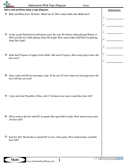 Tape Diagram Worksheets | Free - Distance Learning, worksheets and more ...